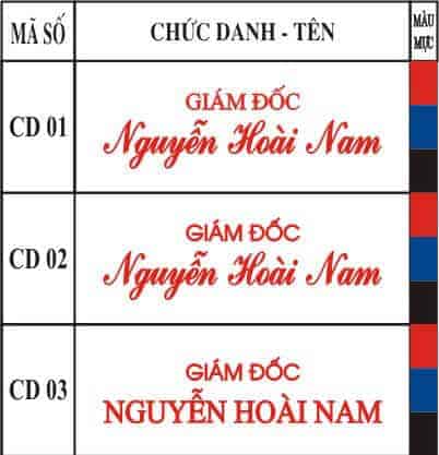 Khắc con dấu chức danh